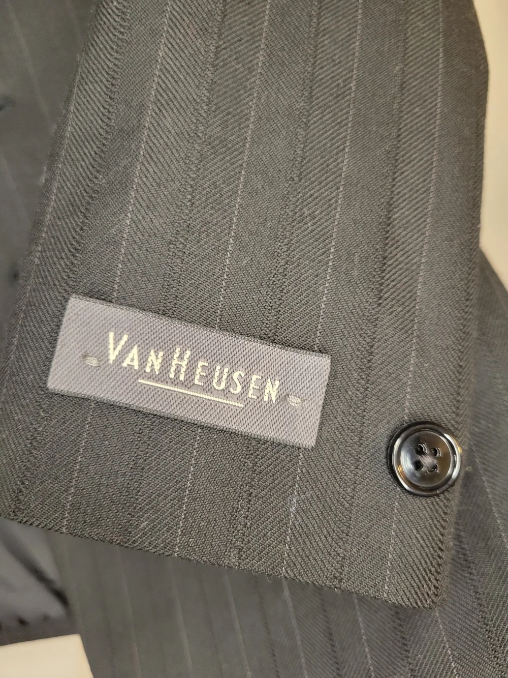 Gray Pinstripe Van Heusen Blazer - Classic Three-Button Suit Jacket
